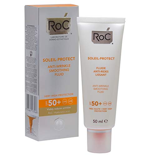 Roc Soleil Protect Viso Fluida Anti Rughe Levigante SPF50+, 50 ml.