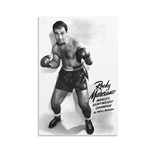 Rocky Marciano Boxer Star Fighter Poster Sportivo Poster Opere D arte Raffreddare Pittura Murale Stampa Su Tela Da Appendere Poster Decorazione Casa Idea Regalo 30x45cm