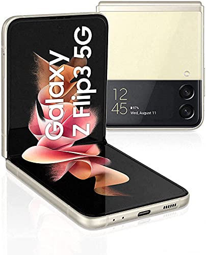 Samsung Galaxy Z Flip3 5G, Caricatore incluso, Smartphone Sim Free Android Telefono Pieghevole 128GB Display Dynamic AMOLED 2X 6,7” Super AMOLED 1,9” Cream 2021 [Versione Italiana]