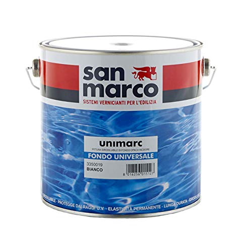 San Marco UNIMARC Fondo Universale Pittura idrodiluibile di fondo opaca, colore: Bianco, size: 2,5 lt