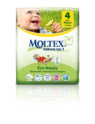 scatola di cartone - MOLTEX Nature No1 Pannolini ecologici orso baby nappies (MAXI misura 4 (7-18 kg) - 120pz.)