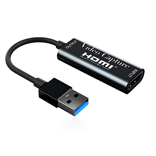 Schede di acquisizione video 4 K, HDMI scheda di acquisizione video USB 3.0 HD 1080p, per giochi, streaming, insegnamento,videoconferenza,trasmissione in diretta (nero)