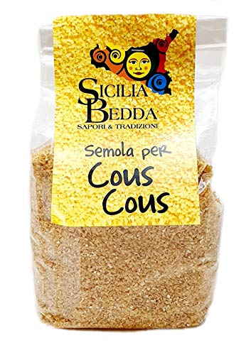 Sicilia Bedda - Semola di Grano duro per Cous Cous Trapanese (NON PRECOTTO) - Prodotto Realizzato a Trapani - Confezione 500 Gr. (1 Confezione)