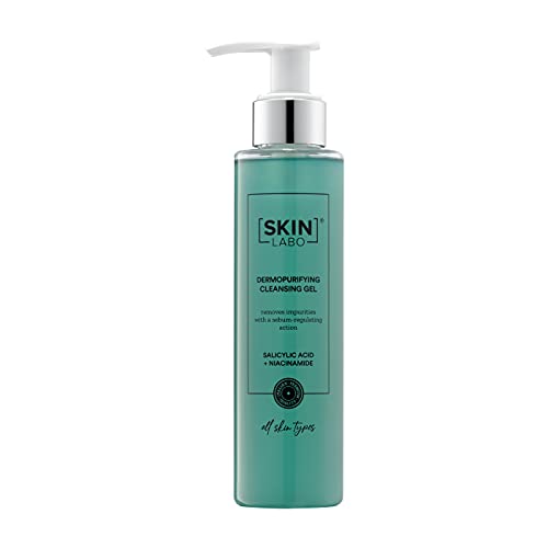 SkinLabo - Gel Detergente Dermopurificante. Trattamento detox per pelli miste o grasse. Rimuove le impurità e il sebo in eccesso. 150 ml.