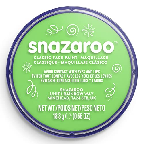 Snazaroo 1118433 - Pittura Per Viso, Verde Lime, 18 ml, 1 Pezzo