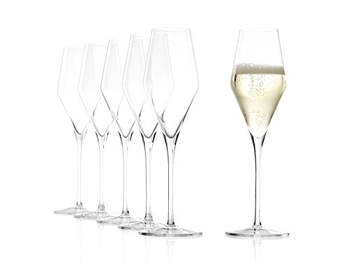 STÖLZLE LAUSITZ Bicchieri da Champagne Quatrophil 290ml I Set di 6 calici da Champagne e spumante infrangibili lavabili in lavastoviglie I Cristallo pregiato effetto soffiato I Alta qualità