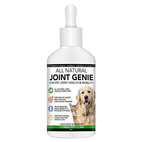 The Healthy Dog Co all Natural Joint Genie | Integratori Alimentari per Rafforzamento Articolazioni Cani e Gatti | 100 Dosi | Integratore Articolazioni Rapido in Gocce | Integratori per Cani Anziani