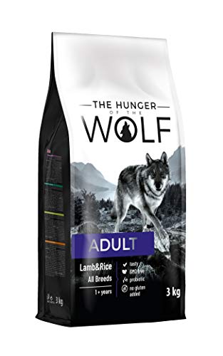 The Hunger of the Wolf Cibo secco per cani adulti di tuttle le razze, linea delicata senza cereali a base di riso e agnello - 3 kg