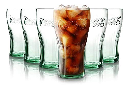 Tivoli Coca Cola Bicchieri per Acqua - 330 ml - Set da 6 – Bicchieri di Alta qualità – Lavabili in Lavastoviglie – Bicchieri di Cristallo