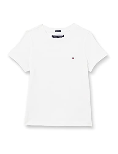 Tommy Hilfiger Boys Basic Cn Knit S s, Maglietta Bambini E Ragazzi, Bianco (Bright White 123), 14 anni