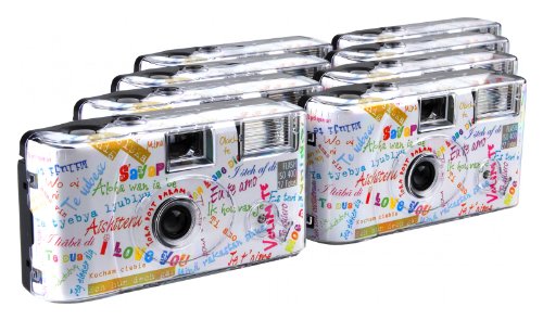TopShot I mog - Macchine fotografiche usa e getta, 27 foto, flash, confezione da 8, colore: Bianco
