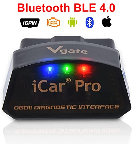 vgate iCar PRO OBD2 Bluetooth 4.0 Auto Diagnostica Lettore di Codici di guasto Motore automobilistico Elm 327 V 2.3 per Sistema Android iOS, Compatibile con App Torque, OBD Car Doctor