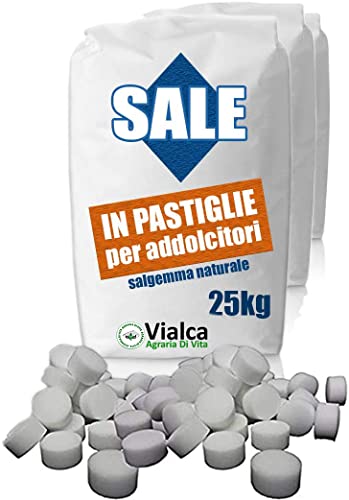 VIALCA Sale per addolcitori in Pastiglie Italiano – Sacco 25kg (1 Sacco - 25kg)