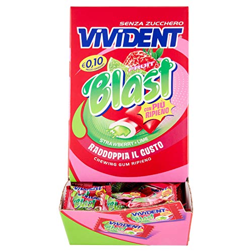 Vivident Fruit Blast, Chewing Gum Senza Zucchero, Gusto Fragola e L...