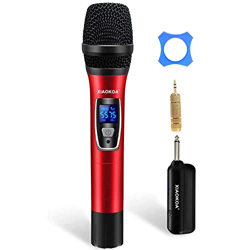 XIAOKOA Wireless Microfono,Microfono Senza Fili Karaoke,Microfono Palmare con Display Digitale,per Home KTV Prestazioni All aperto Evento Festa