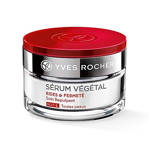 Yves Rocher Sérum Végétal, crema notte rigenerante, antirughe, per pelle solida, 1 barattolo di vetro da 50 ml