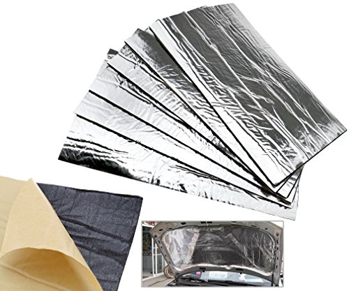 6 Fogli di isolante termico per auto, isolante per marmitta in fibra di vetro, dimensioni 50 x 30 cm