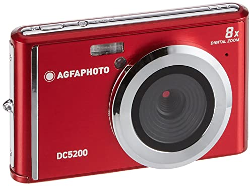 AGFA Photo - Fotocamera digitale compatta con sensore CMOS da 21 Megapixel, zoom digitale 8x e display LCD, colore rosso