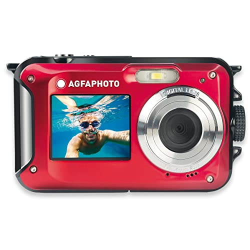 AgfaPhoto AGFA FOTO WP8000RD - Fotocamera digitale impermeabile, 24 MP, colore: rosso