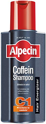Alpecin Coffein Shampoo C1 250 ml | Shampoo Naturale crescita dei capelli Uomo | Shampoo anticaduta uomo | Alpecin Coffein Shampoo contro la comune caduta dei capelli