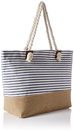 Amazon Brand - Hikaro Grande borsa da spiaggia idrorepellente con c...