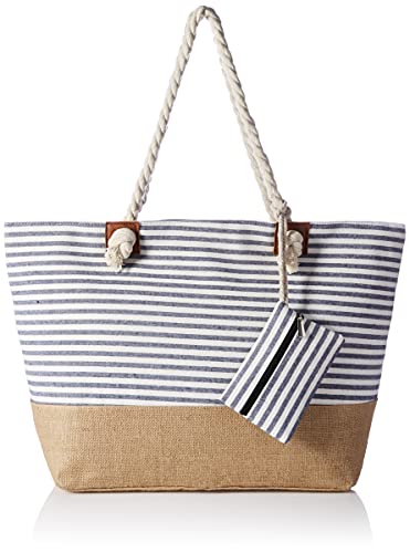 Amazon Brand - Hikaro Grande borsa da spiaggia idrorepellente con c...