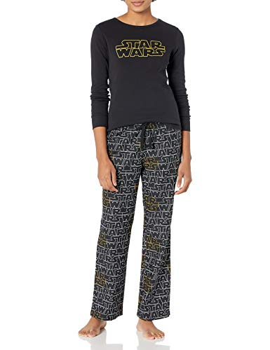 Amazon Essentials Women s Star Wars Flannel Pajamas Sleep Sets Set Pigiama, Logo-Womens, L