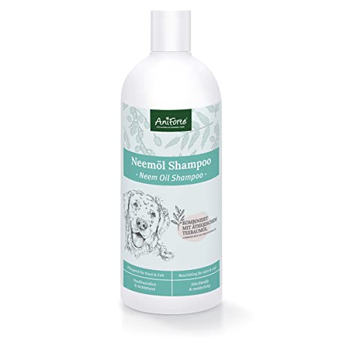 AniForte Shampoo all olio di neem vegetale 500ml Shampoo per Cani Senza Profumo - Prodotto per la Cura dei Cani a Base vegetale, Delicato sulla Pelle, curativo e Facile da pettinare, Odore gradevole