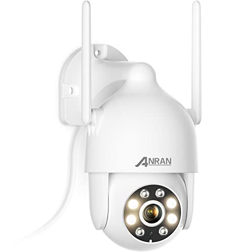 ANRAN Telecamera Wi-Fi Esterno 1080P, Telecamere WiFi Esterne 360 Gradi, Rilevamento del Movimento con Sirena, Videocamera Sorveglianza Esterno con Audio Bidirezionale, Visione Notturna 30m