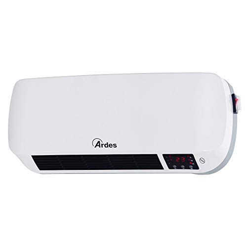 Ardes AR4W03P Week Termoventilatore Ceramico da Parete, Display Digitale e Programmatore Settimanale, Timer 12 H, con Telecomando, Bianco
