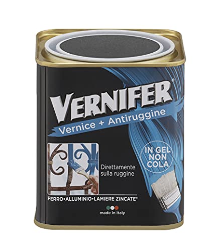 AREXONS Vernifer Prodotto verniciante Antracite antichizzato, Smalto antiruggine 750 ml, Adatto a protezione e finitura di interni ed esterni, Gel verniciante
