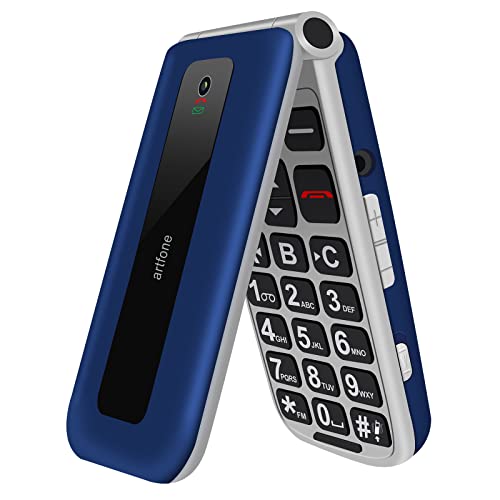 Artfone F20 Telefono Cellulare per Anziani, Flip Cellulare Anziani con Tasti Grandi|2G GSM|2.4  Display|SOS|1000mAh Batteria|Funzione MMS|Supporto SIM Doppio|Chiamata Rapida|Radio FM|Torcia -Blu