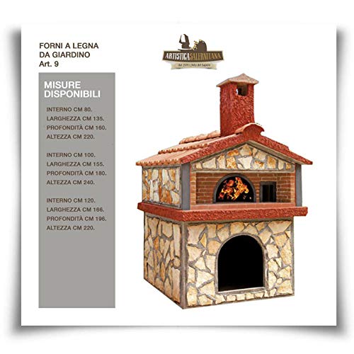 artistica salernitana Forno a Legna da Giardino per Esterno Pizza napoletana (Diametro Interno 120 cm)