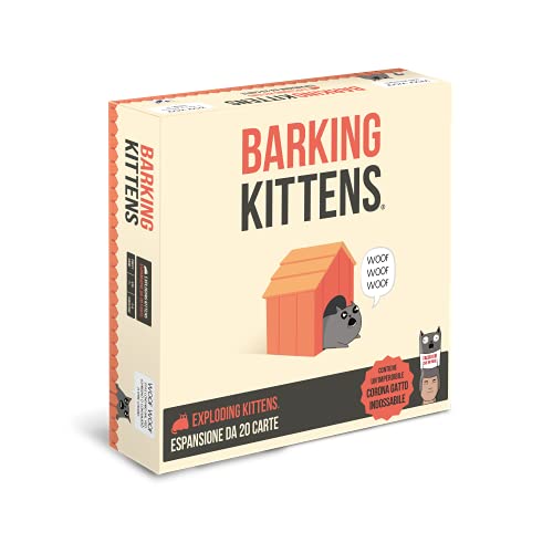 Asmodee - Barking Kittens, Espansione Gioco di Carte Exploding Kittens, Edizione in Italiano, 8620