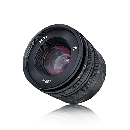 AstrHori 50mm F2.0 Lente ad ampia apertura Obiettivo manuale full frame Compatibile con la fotocamera mirrorless Fuji Fujifilm X-Mount X-T100,X-S10,X-A1,X-A3,X-A5,X-A20,X-M1, ecc. (Nero)