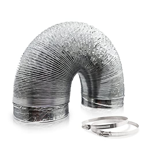 Aygrochy Tubo flessibile in alluminio, 150 mm, tubo di scarico in alluminio, tubo flessibile in alluminio, per cappa aspirante, ventilatore