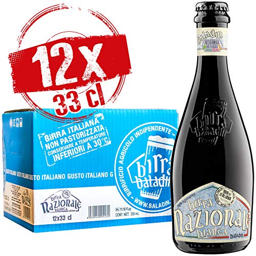 Baladin - Box Birra Nazionale Bianca - Birra di frumento 100% Italiana - Blanche, Non Pastorizzata, 5% vol. - 12 bottiglie x 33cl