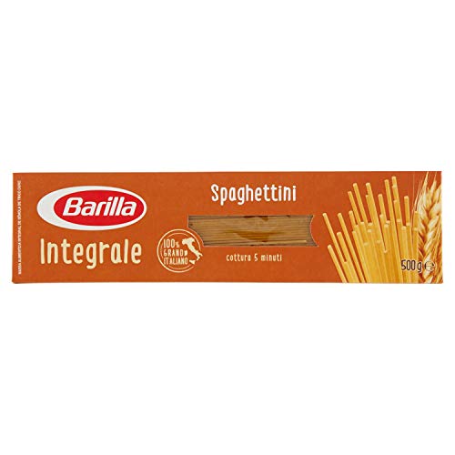 Barilla Pasta Spaghettini Integrali, Pasta Lunga di Semola Integrale di Grano Duro, Integrale, 500 g