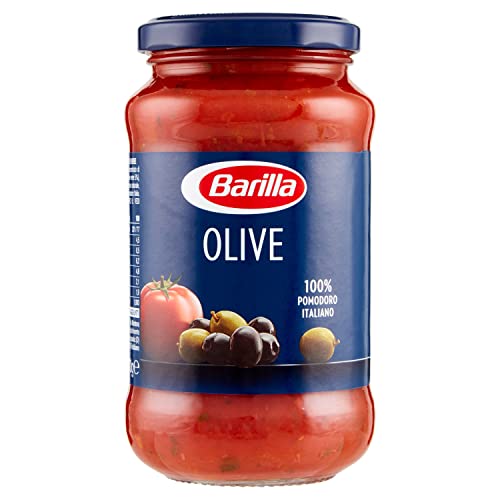 Barilla Sugo Pronto di Pomodoro 100% Italiano con Olive Nere, Olive Verdi e Olio Extravergine d Oliva, 400g