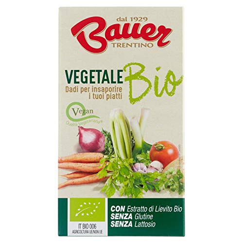 Bauer Dado per Brodo Vegetale Bio, 6 x 10g...