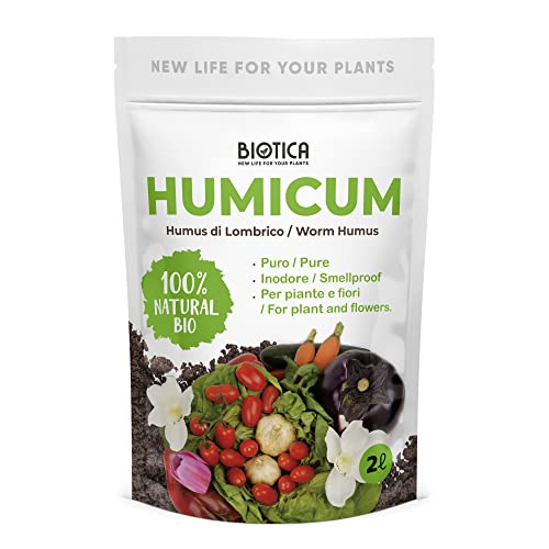 BIOTICA Humus di lombrico HUMICUM - 2 Litri - Fertilizzante 100% Na...