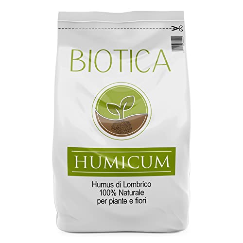 BIOTICA Humus di Lombrico HUMICUM - 50 Litri - Fertilizzante 100% N...