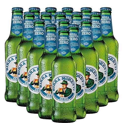 Birra Analcolica Moretti Zero | Lager Italiana | 0 Alcol | 24 Bottiglie 33cl