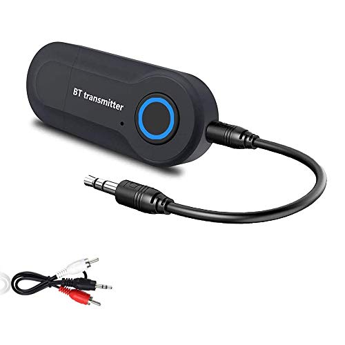 Bluetooth 5.0 Trasmettitore, 3.5 mm Audio Stereo Bluetooth Wireless, aptX Low Latency, Bassa Latenza Bluetooth Adattatore Portatile, per TV, Altoparlanti, Cuffie, PC, MP3   MP4