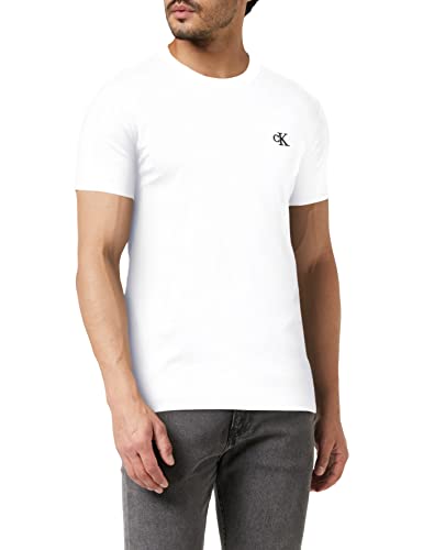 Calvin Klein CK Essential Slim Tee Maglietta, Bright White, L Uomo