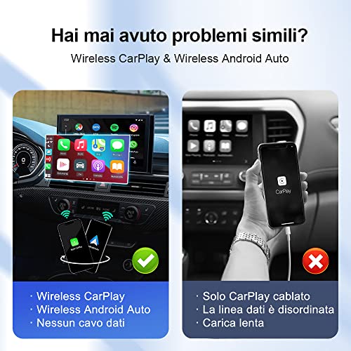 Carlinkit 4.0 Wireless CarPlay Wireless Android auto Adapter per au...