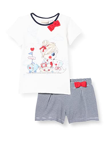 Chicco Completo per Bambina con t-Shirt a Maniche Corte e Shorts Pantaloncini, 033, 2A Bimba 0-24