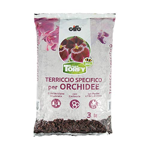 CIFO Linea Torfy, Terriccio specifico per Orchidee 3lt, concimazione bilanciata, con corteccia, con perlite e fibra di cocco