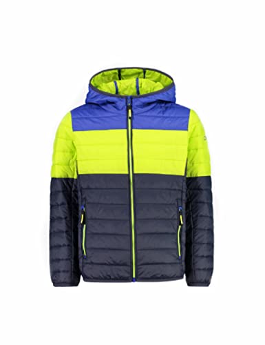 CMP Kid knit tech melange fleece Jacket Fix Hood Nylon, Boy, B.Blue-Electric-Acido, 140