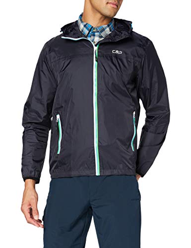 CMP Rain jacket with fixed hood, Giacca Uomo, Grigio (Antracite), L